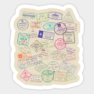 Travel city stamps Sticker